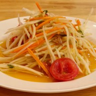 เมนูของร้าน เจ๊แดงสามย่าน ส้มตำ คอหมูย่าง เค วิลเลจ