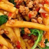 กระเพาะปลาเยวราชทำสด+กระเพราพริกแห้ง แพรกษา