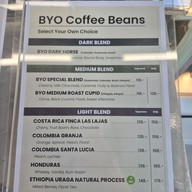 เมนู Be Your Own Coffee & Bar -