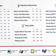 เมนู KOI Thé One Bangkok