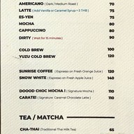 เมนู doood! coffee T10