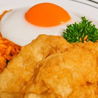 นมใหญ่ มิตรอุดม 🎉 ข้าวไก่เทอริยากิ ไข่ข้น ชาไทย เฟรนฟายชีส ขนมปังเนยนม