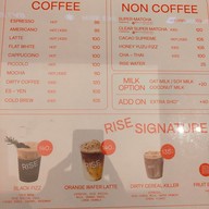 เมนู RISE COFFEE วัน แบงค็อก
