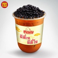 น้ำเต้าหู้ชาไทย + ป๊อปงาดำ