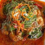 เมนูของร้าน เรือนไทยกุ้งเผา วัดเชิงเลน