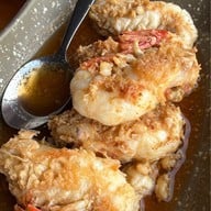 เมนูของร้าน เรือนไทยกุ้งเผา วัดเชิงเลน