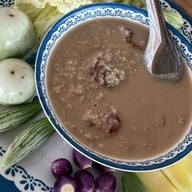 เมนูของร้าน เรือนไทยกุ้งเผา วัดเชิงเลน