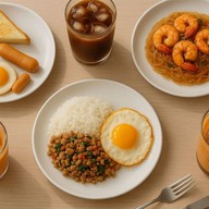 กุ้งอบวุ้นเส้น กะเพรา