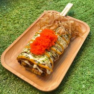 Mr.YAKI พิซซ่าญี่ปุ่นเสียบไม้ ตลาดกรีนเวลล็อก D4