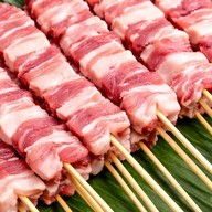 หมูปิ้งโบราณ-สามชั้นเสียบไม้