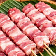 หมูปิ้งโบราณ-สามชั้นเสียบไม้