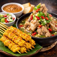 ย่างเกรียม หมูสะเต๊ะ - คอหงส์