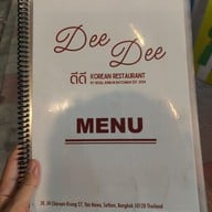 เมนู Dee Dee Korean Restaurant By Sigsa Junbi