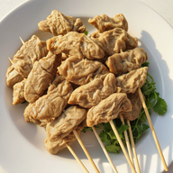 เมนู กินอิ่ม ลูกชิ้นทอด/ส้มตำ/ข้าวหมูทอด