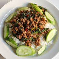 เมนู ครัวกลางซอย อาหารตามสั่ง กระเพรา-หมูกะเทียม