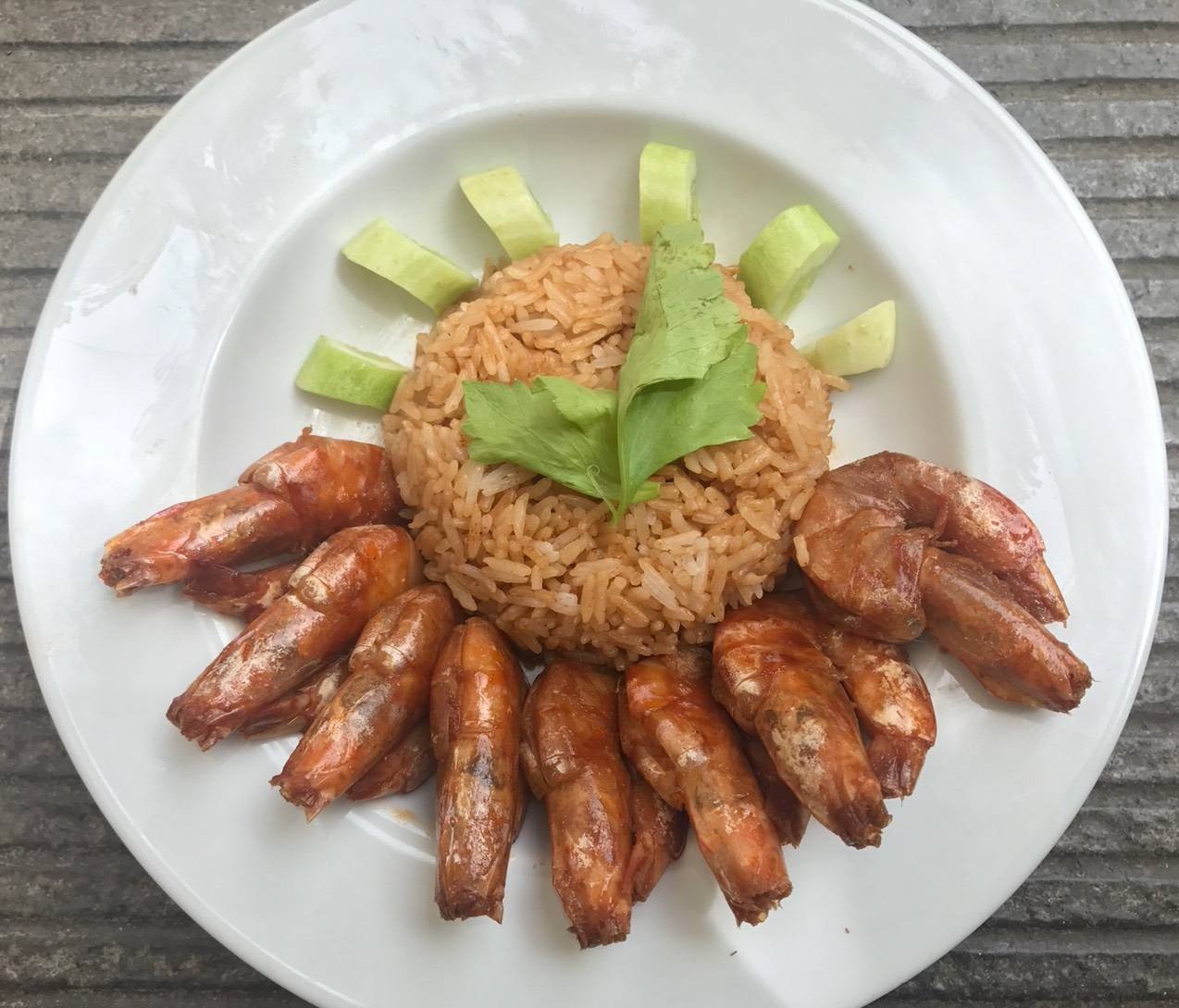 กุ้งหวานราดข้าว