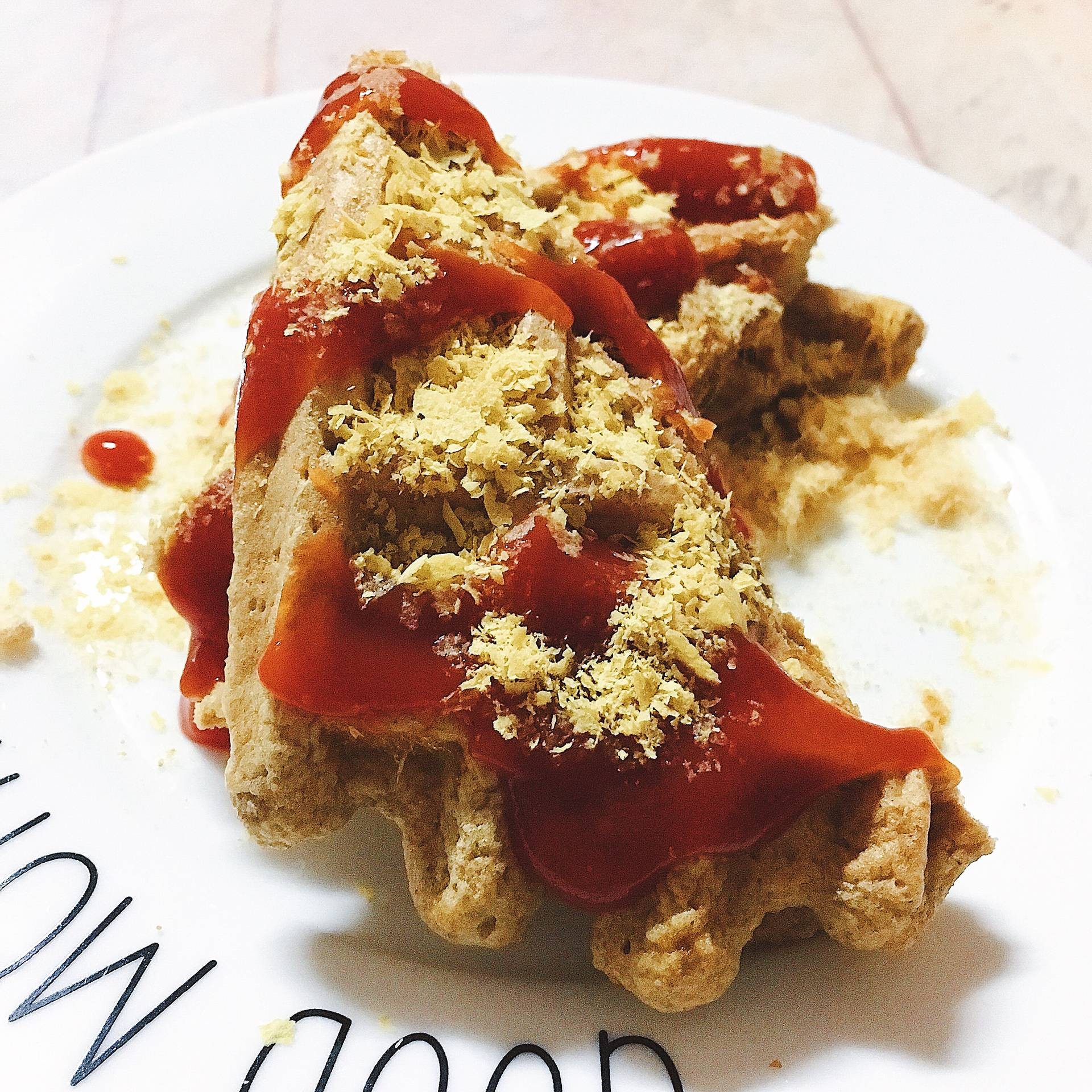 วาฟเฟิลไส้ไก่หยอง