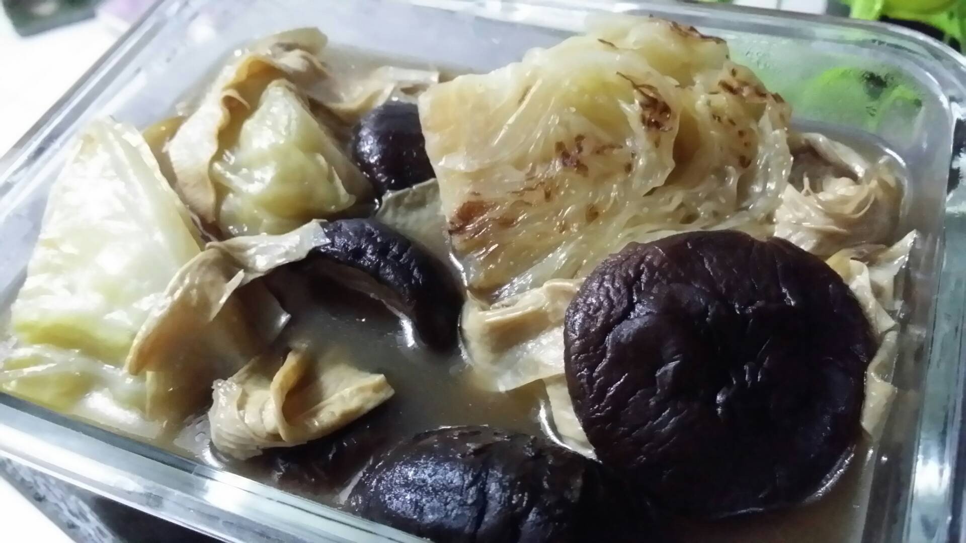 ต้มกระหล่ำปลีฟองเต้าหู้เห็ดหอมเจ