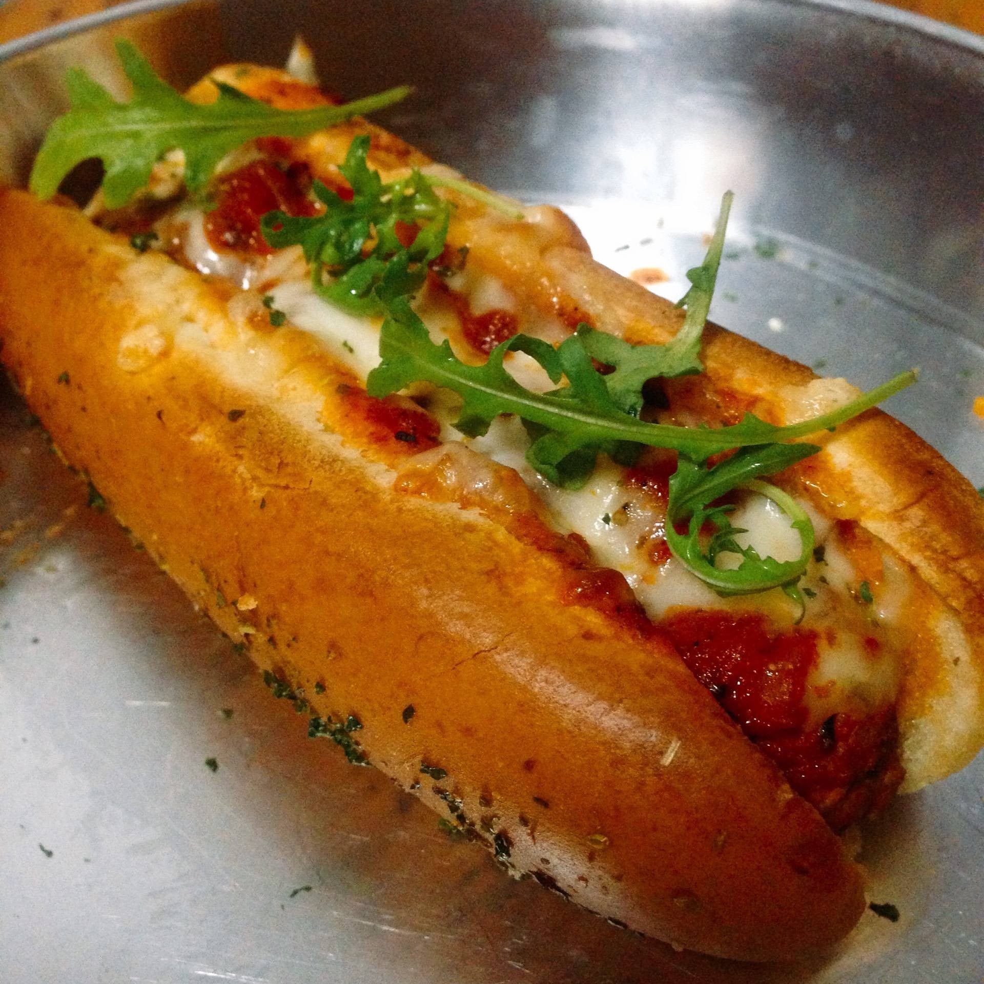 Homemade Meatball Cheese Sandwich 
