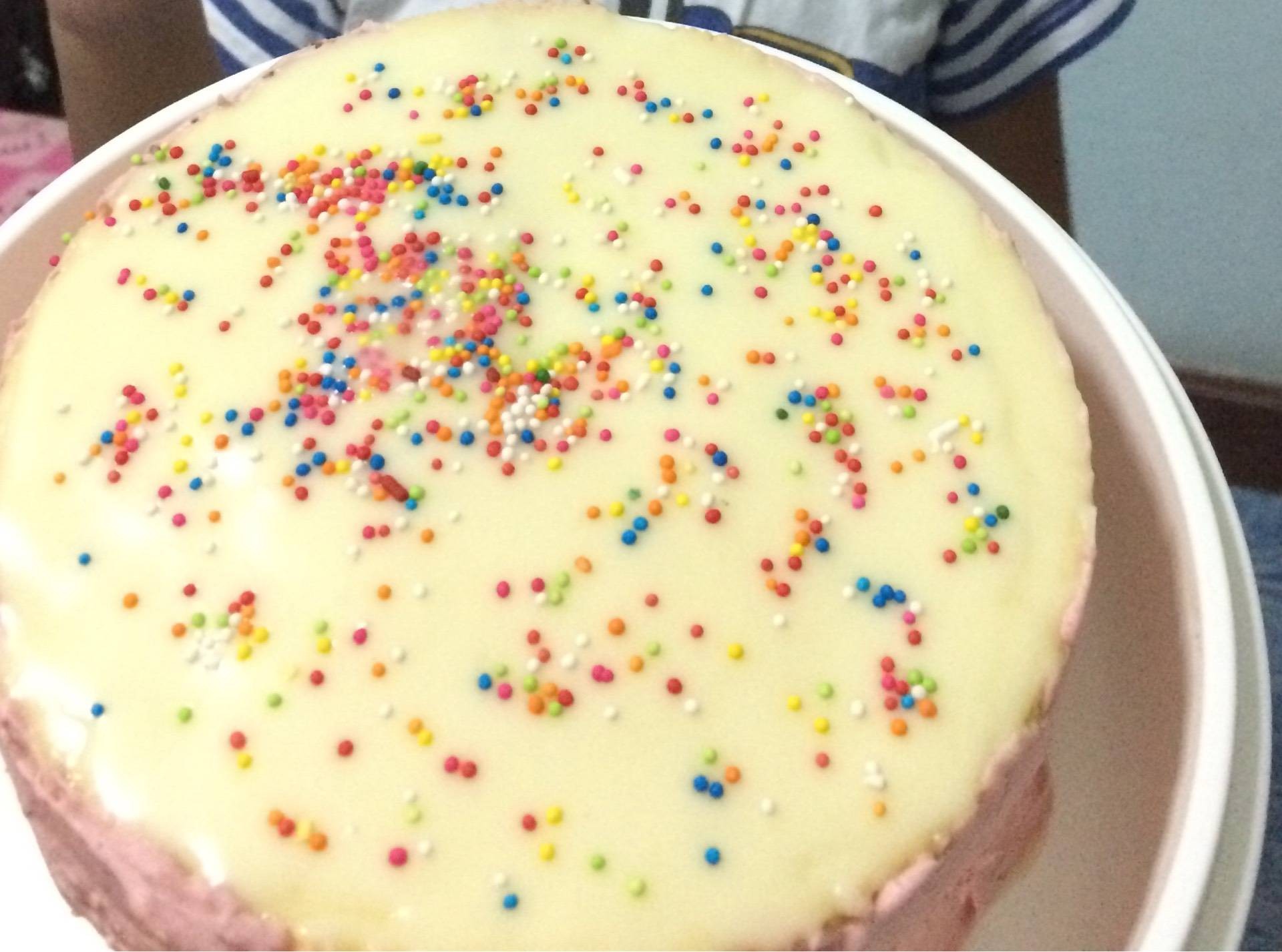 Chiffon with strawberry jam butter cream and white chocolate ganache
