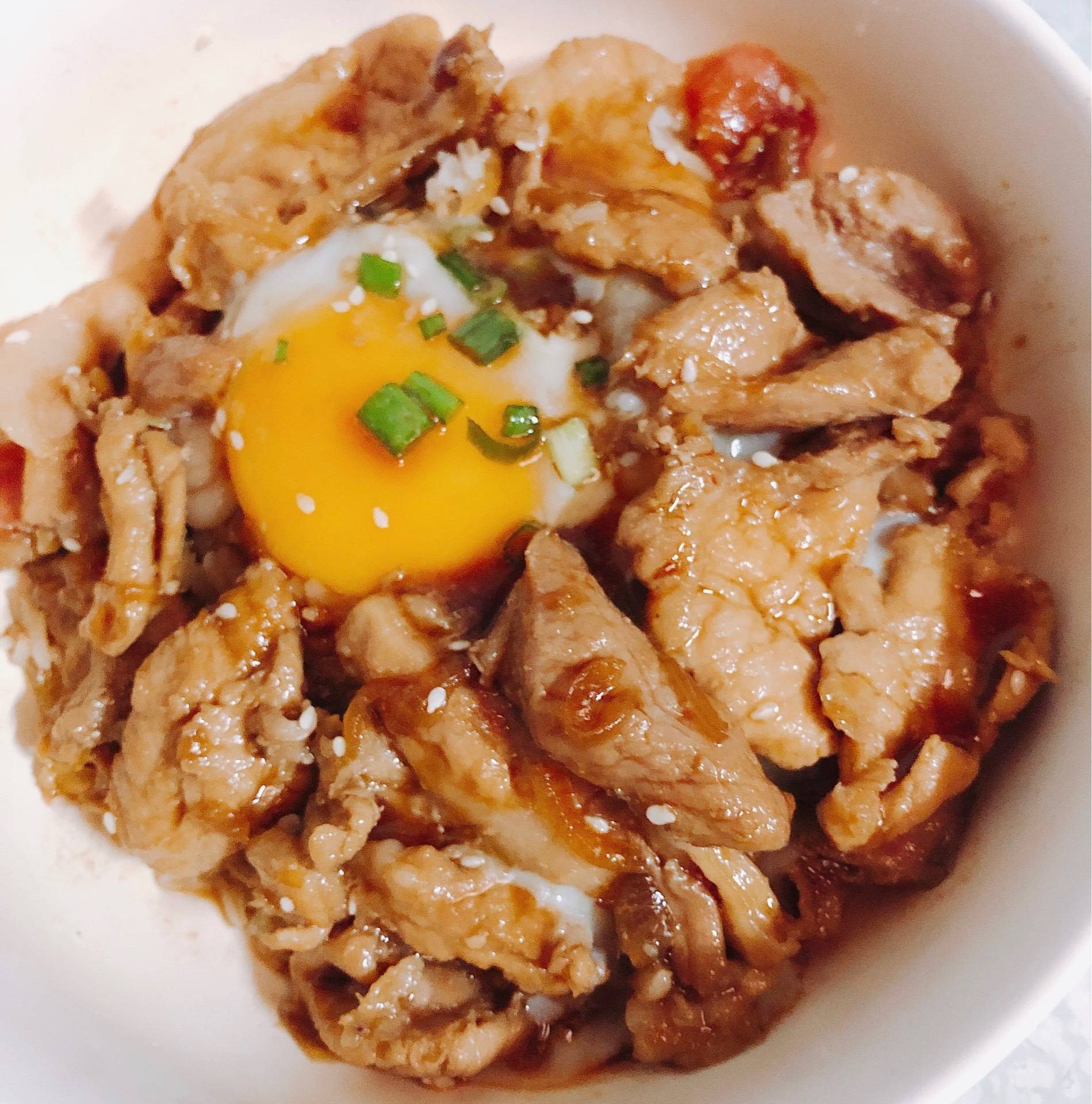 ข้าวหน้าหมู+ไข่ออนเซ้น (บูตะด้ง)