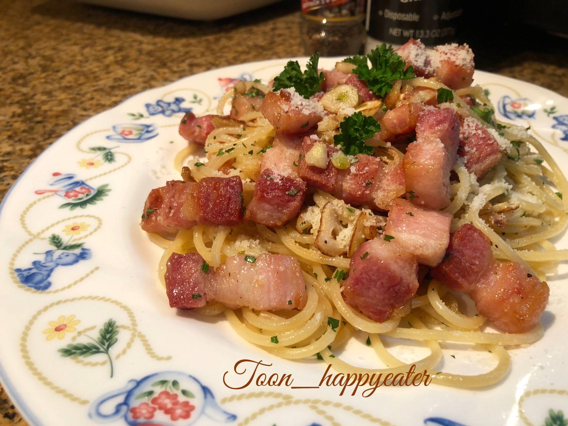 Bacon Garlic Spaghetti 