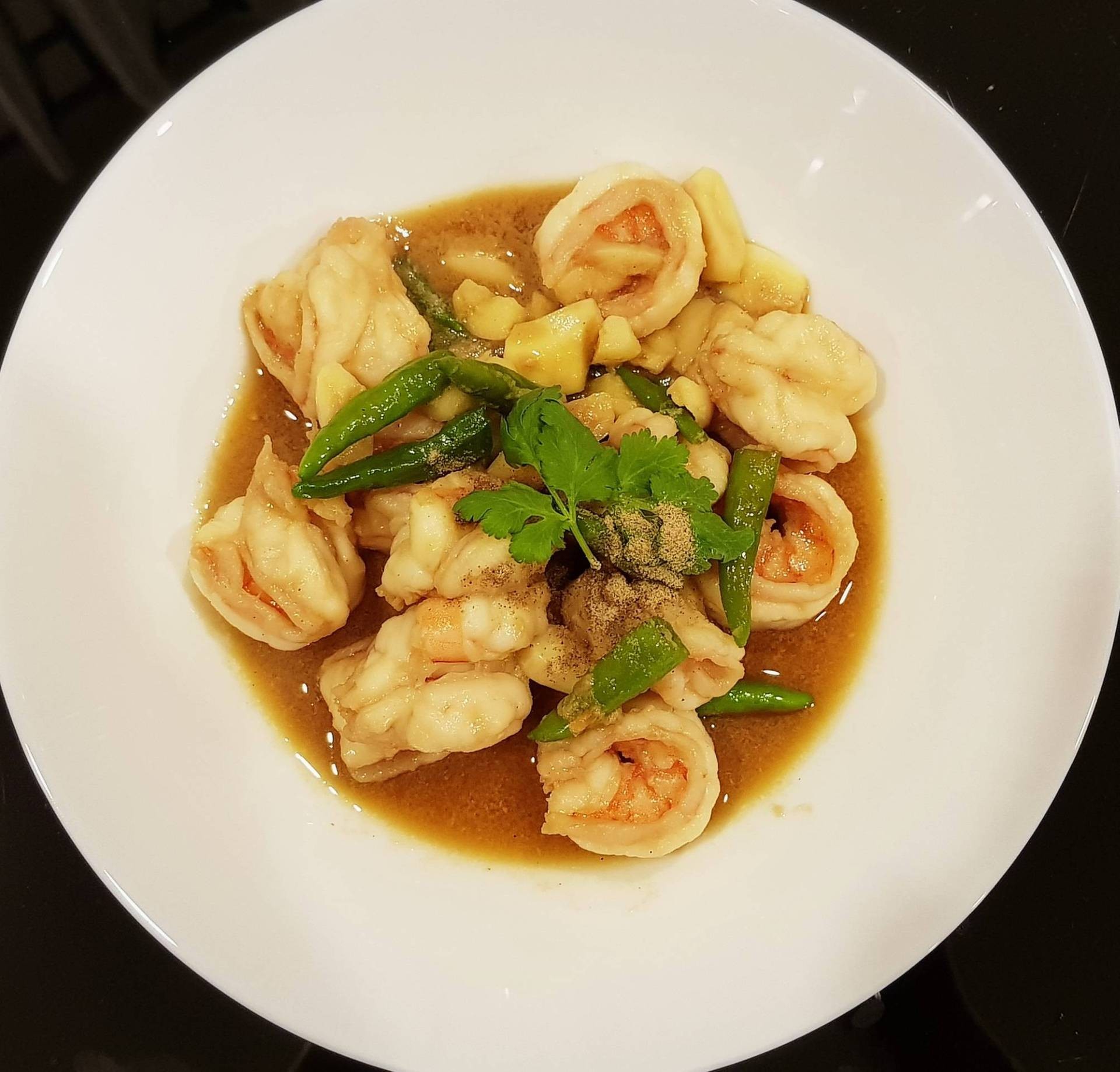 กุ้งผัดพริกขี้หนู