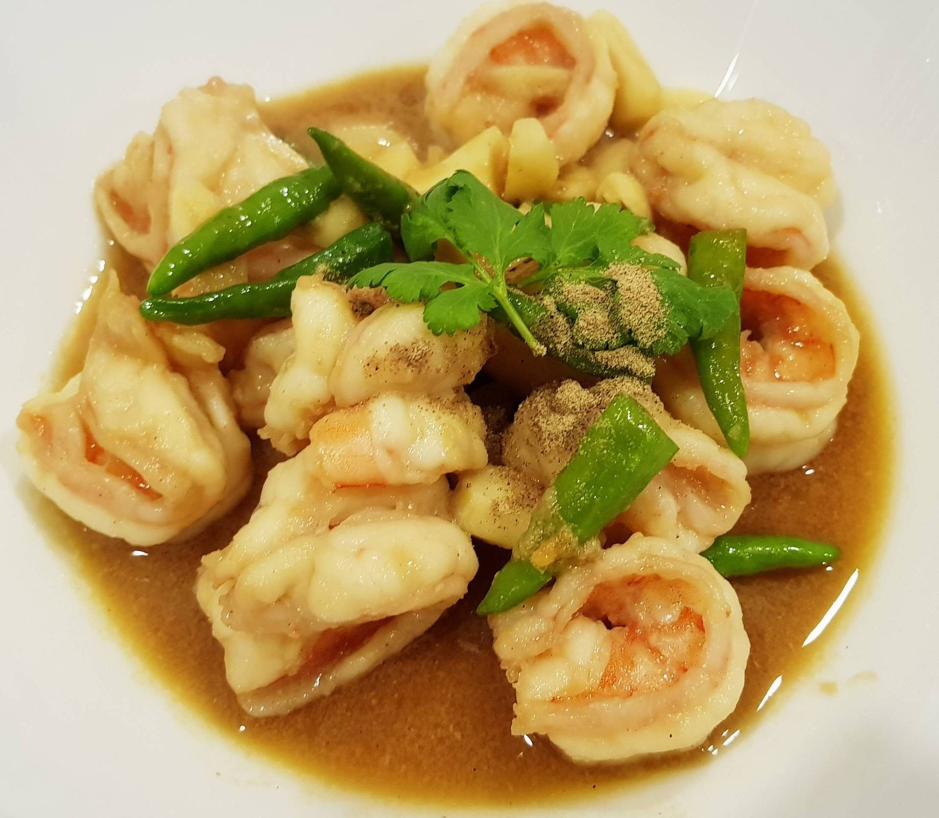 กุ้งผัดพริกขี้หนู