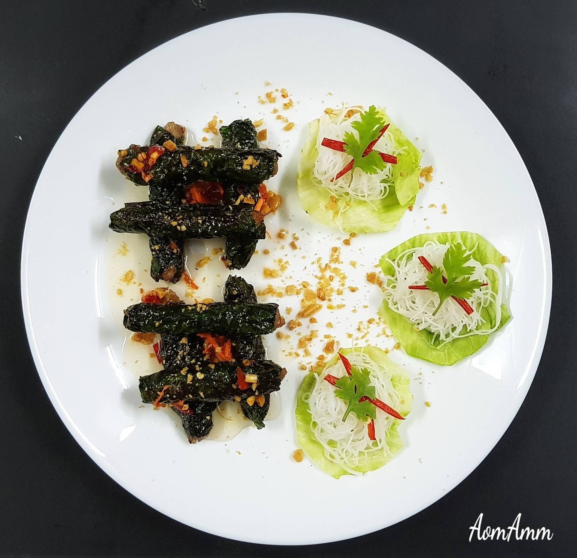 เส้นหมี่หมูย่างห่อใบชะพลู (#) 🐷