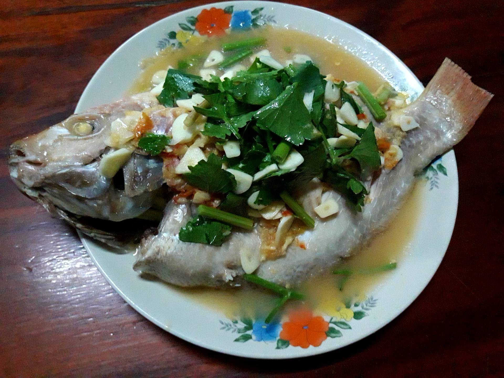 ปลาทับทิมนึ่งมะนาว