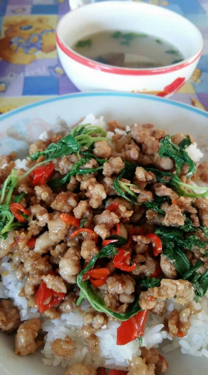 กระเพราหมูสับ
