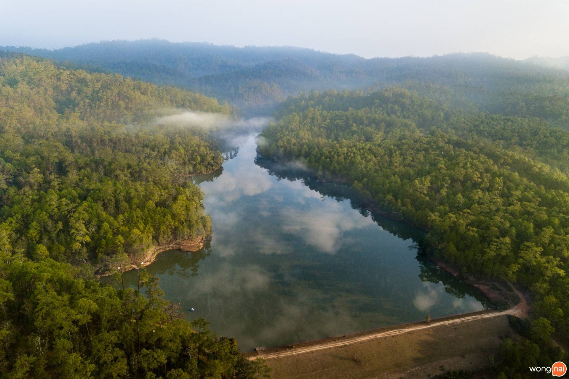 บรรยากาศอ่างเก็บน้ำในช่วงเช้า