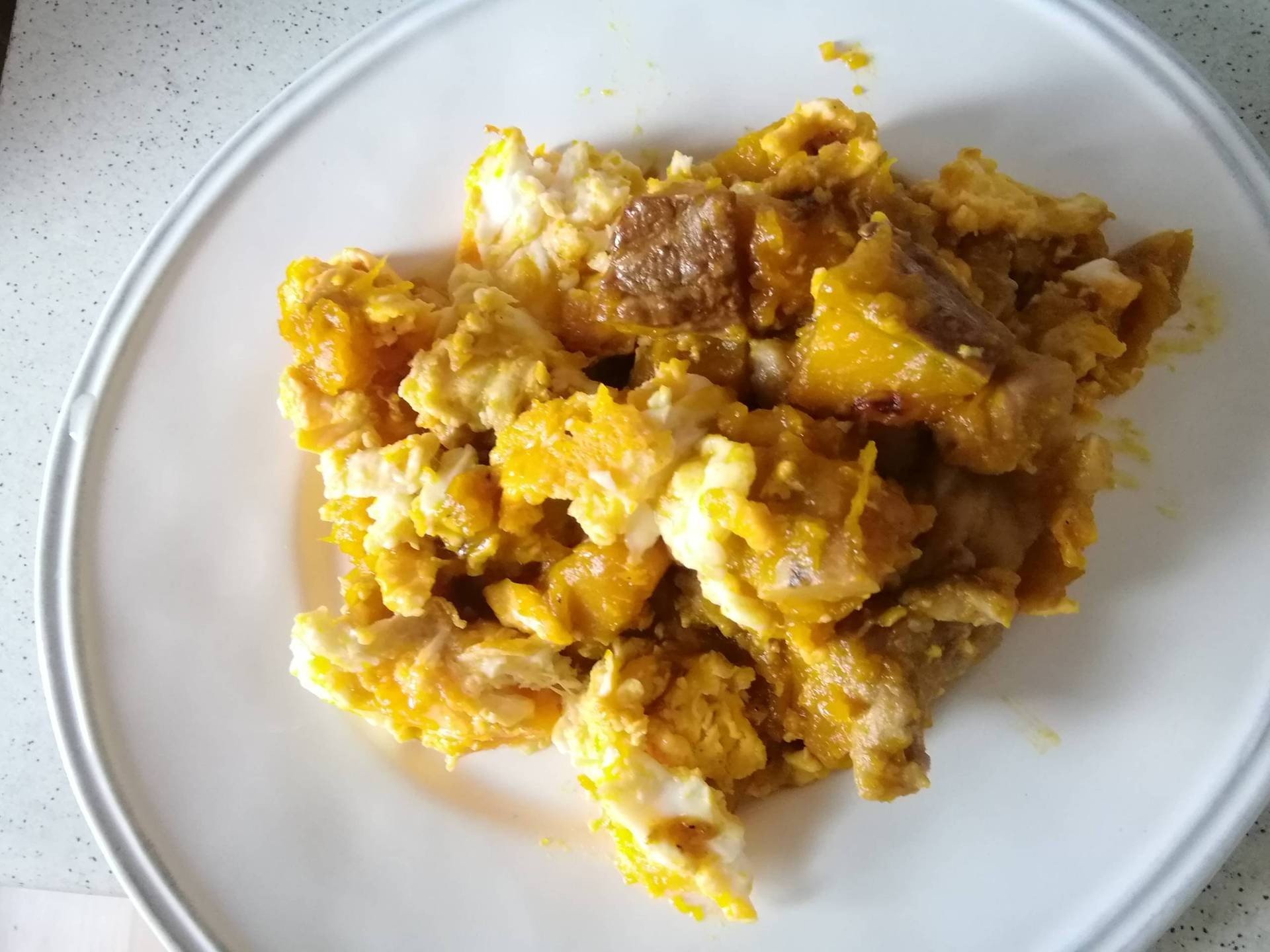 ฟักทองผัดไข่โบราณ สูตรคุณยายร้านขายข้าวแกง 