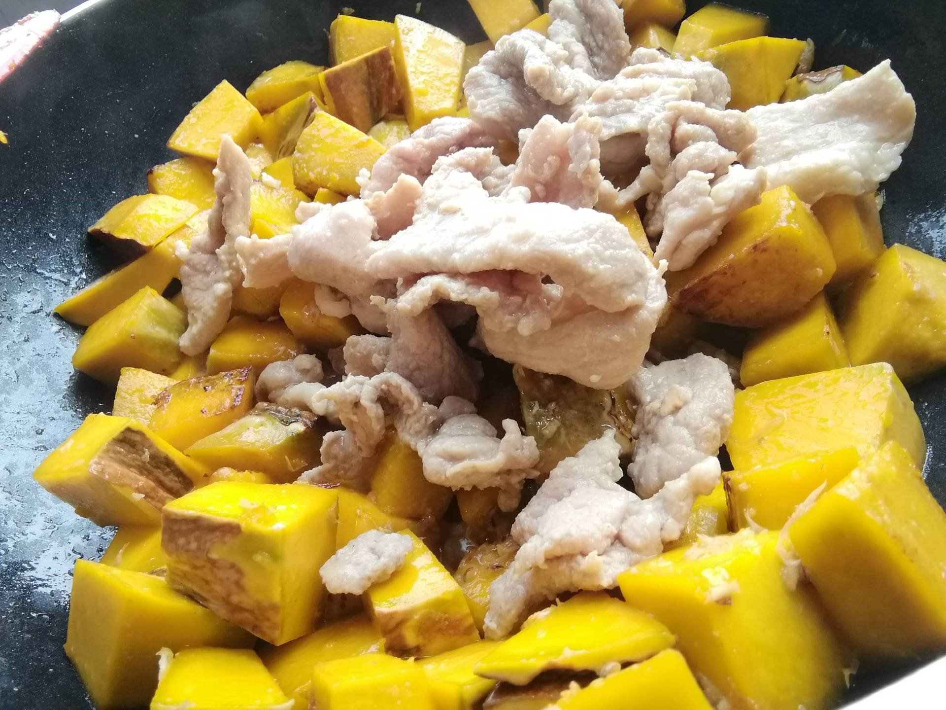 ฟักทองผัดไข่โบราณ สูตรคุณยายร้านขายข้าวแกง 