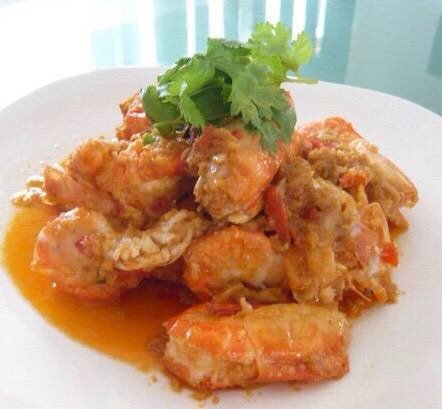 กุ้งนิ่มผัดพริกมันกุ้ง