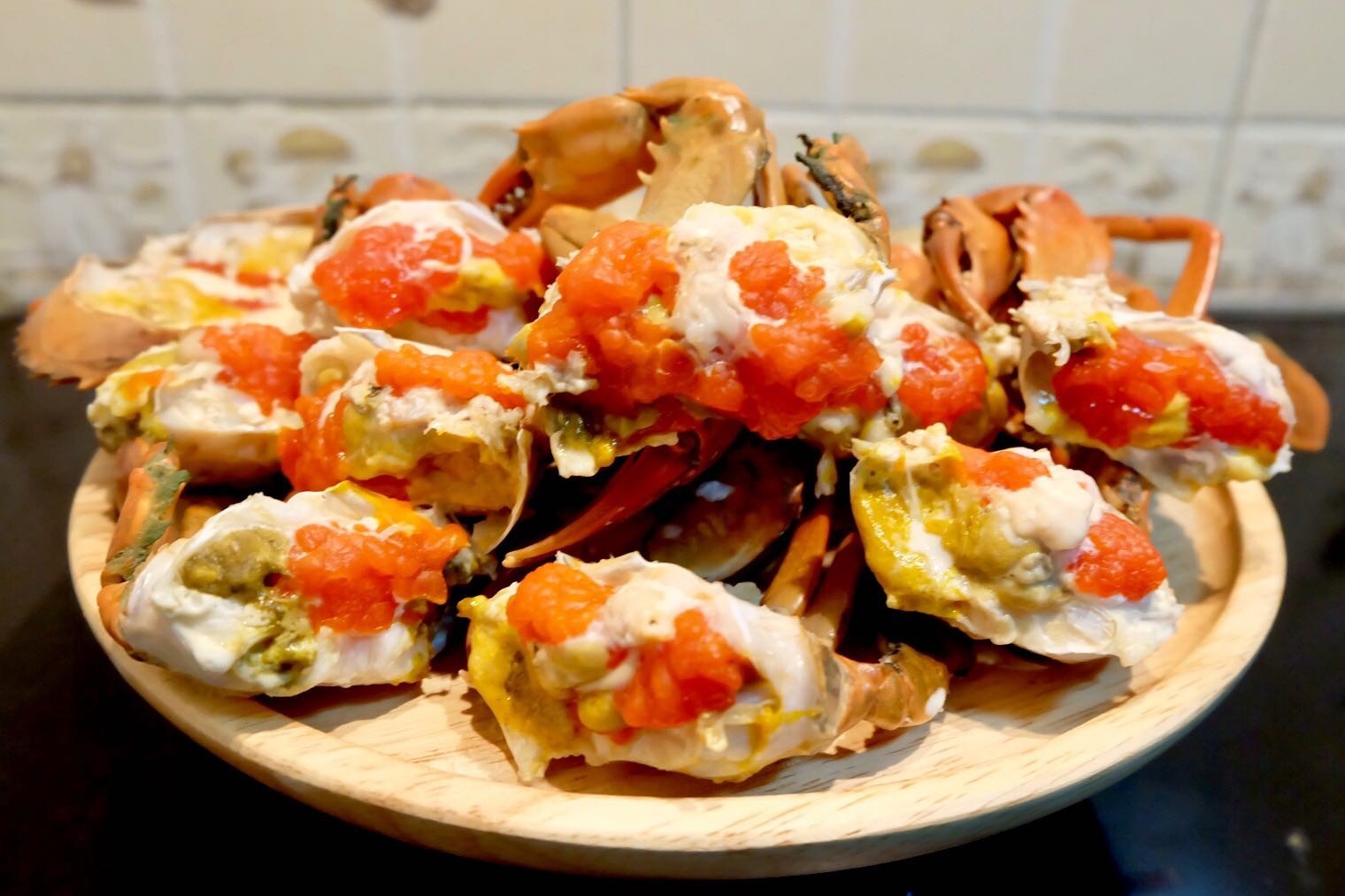 Crab crab ปูไข่นึ่งนมสด