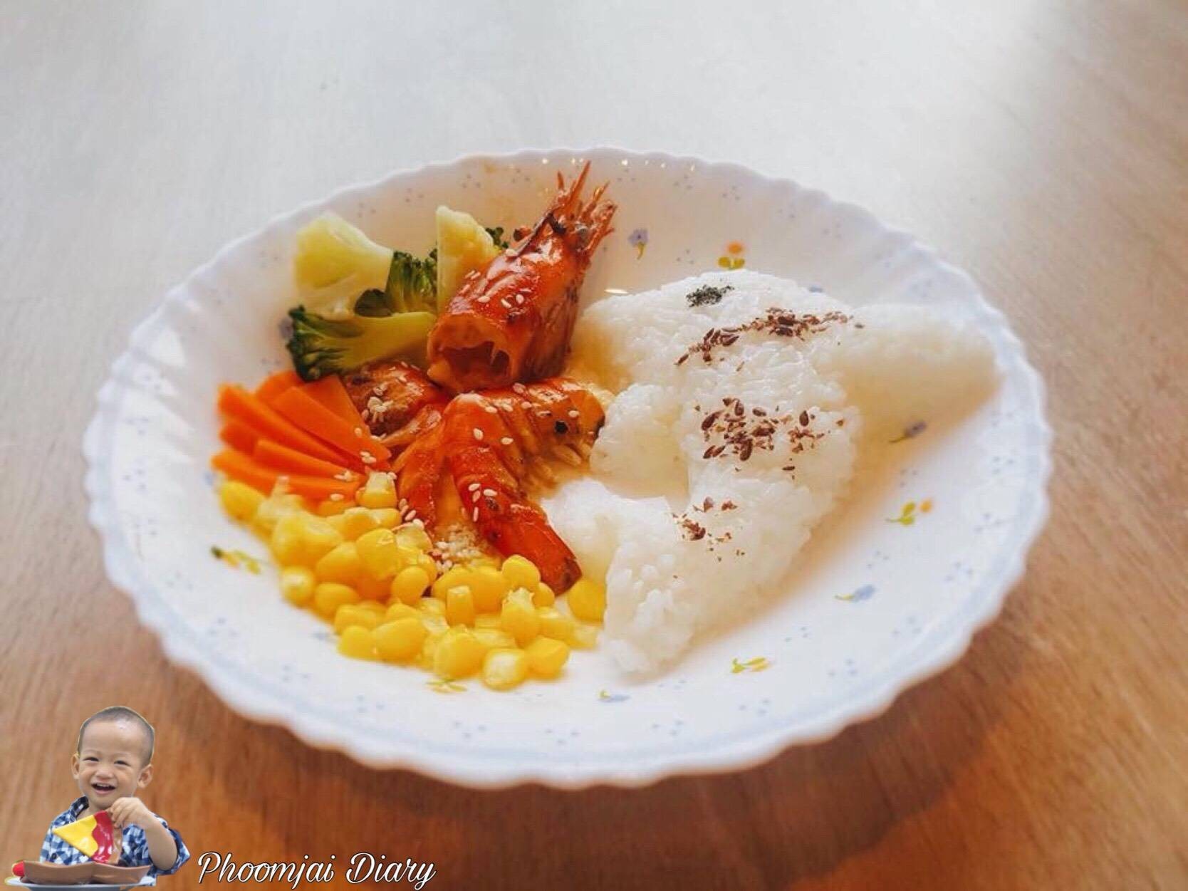 กุ้งเเม่น้ำเซียกระทะร้อน