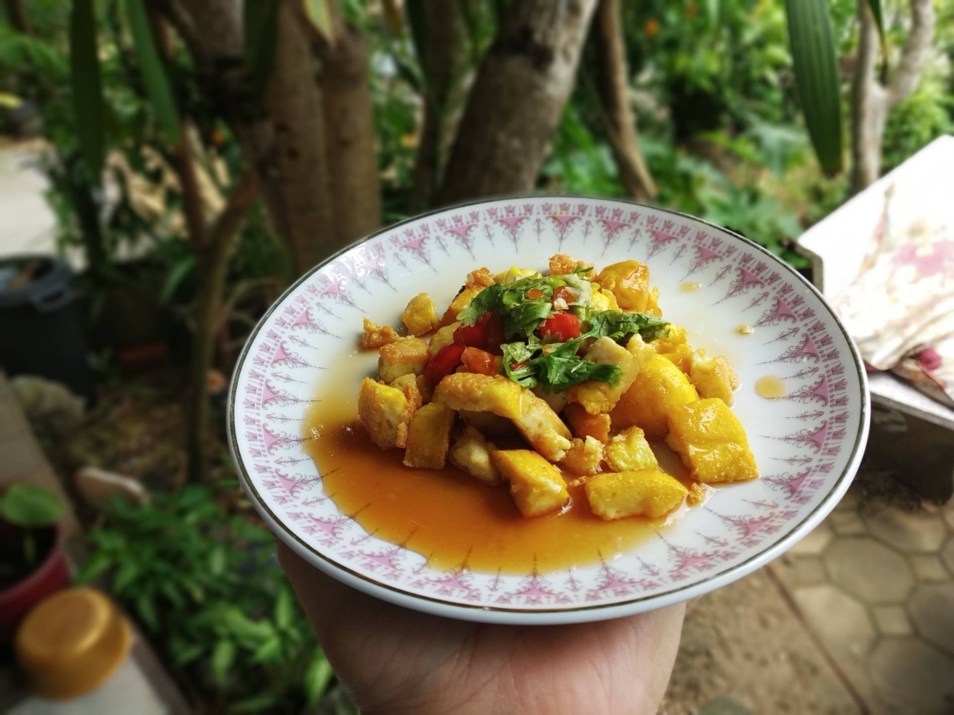 ยำเต้าหู้ทอด สูตรเจ