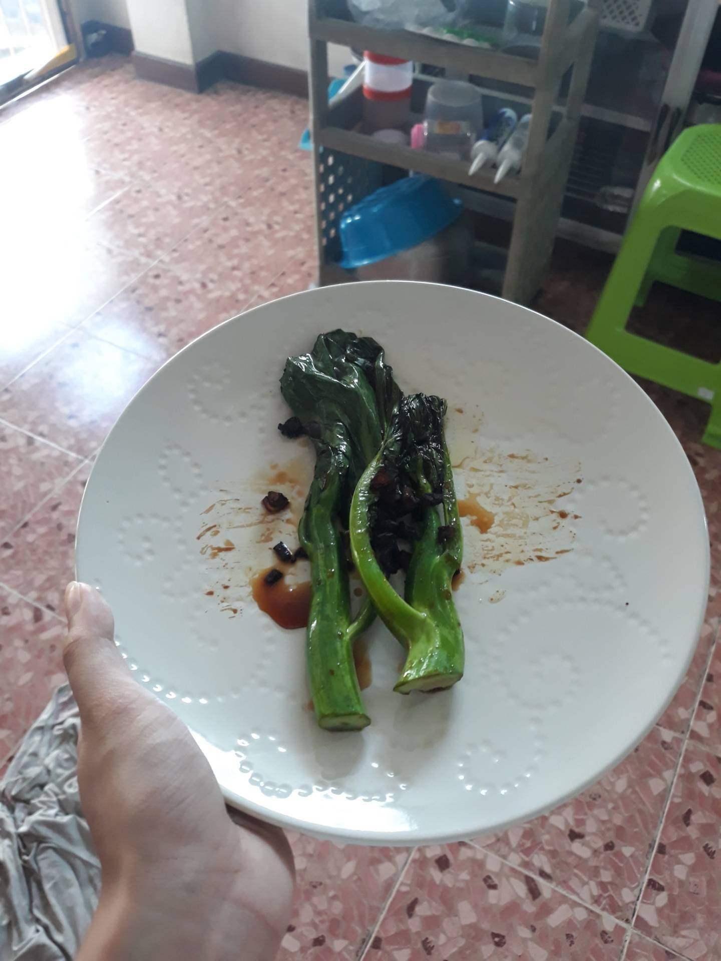 ผัดคะน้า[อาหารเจ]