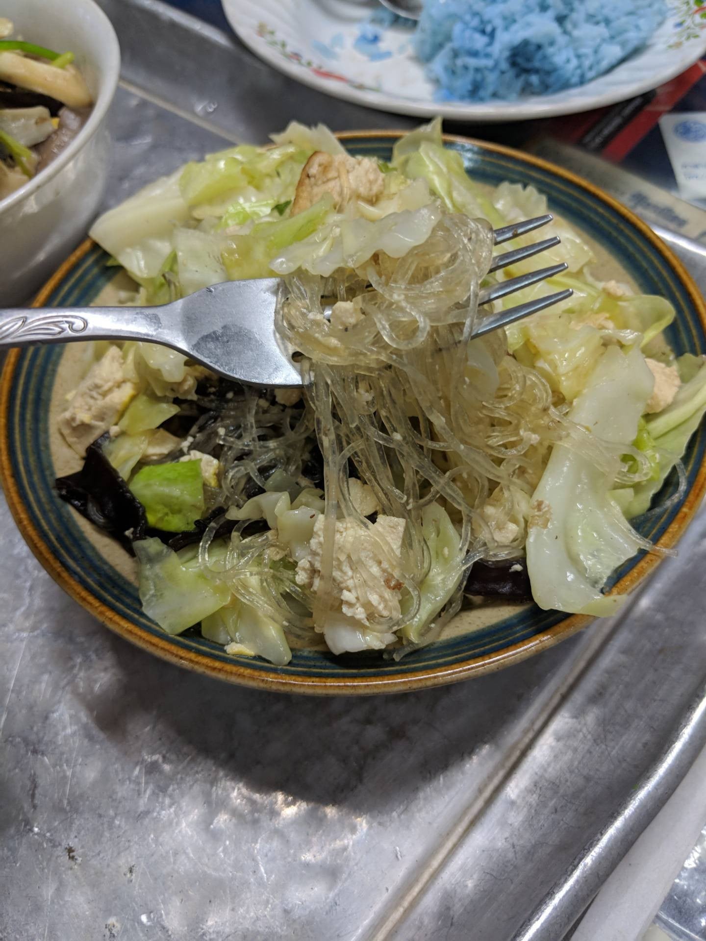 ผัดวุ้นเส้นเต้าหู้เหลือง