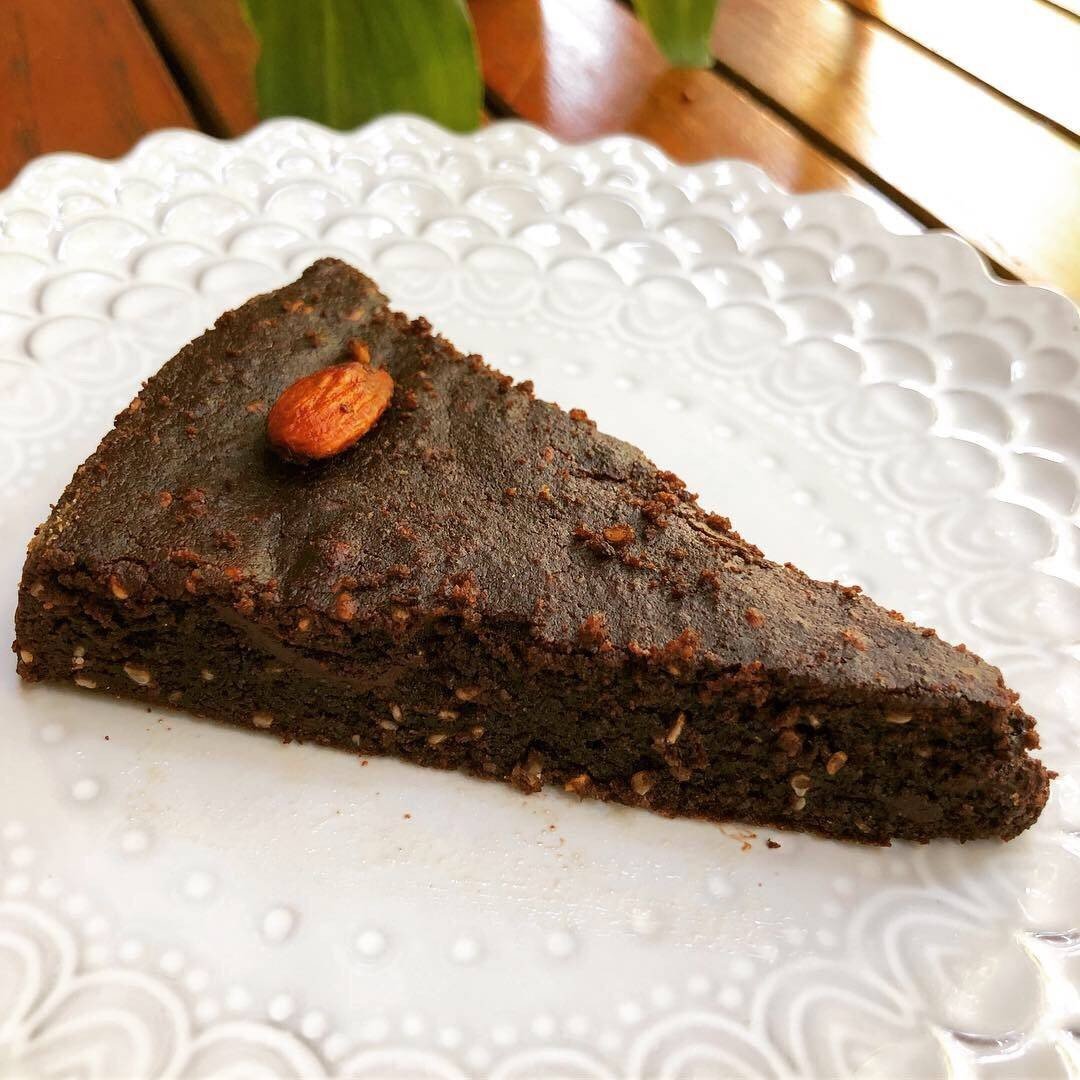 บราวนี่อัลมอนด์ สูตรไม่ต้องใส่ไข่