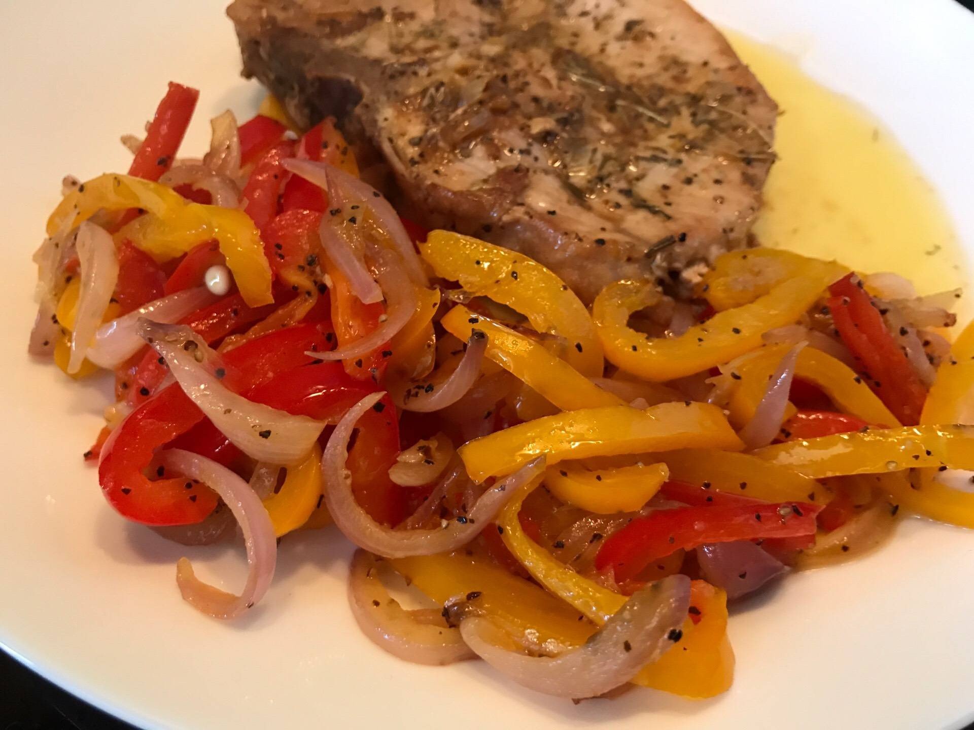 Pork Chop Pepper with Peperonata