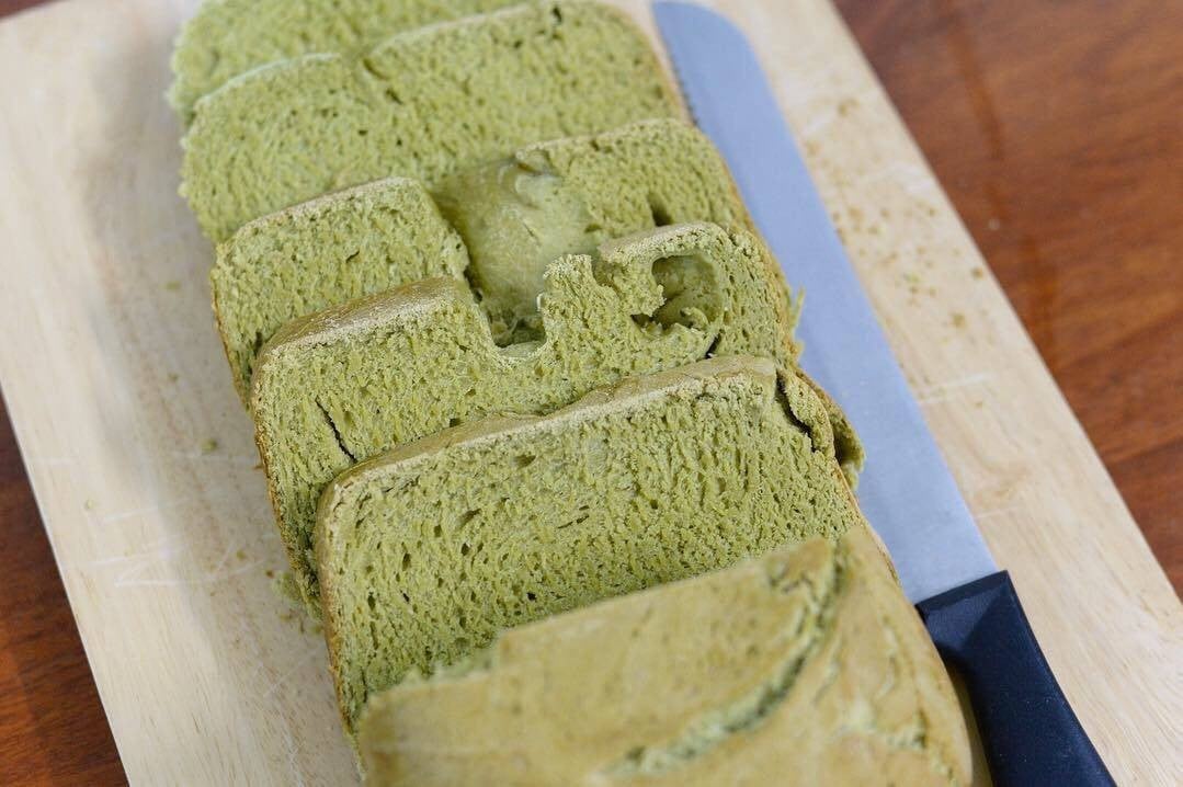 ขนมปังชาเขียว Matcha Bread จาก Breadmachine