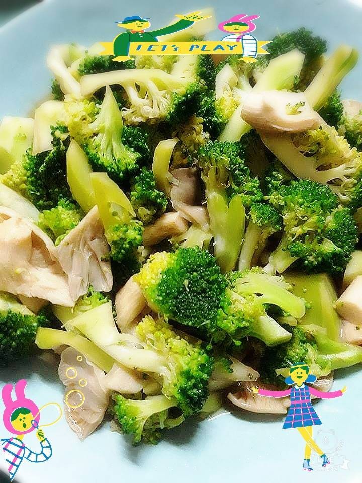 ผัดบร็อคโคลีเห็ดนางฟ้า🍄🍄🍄