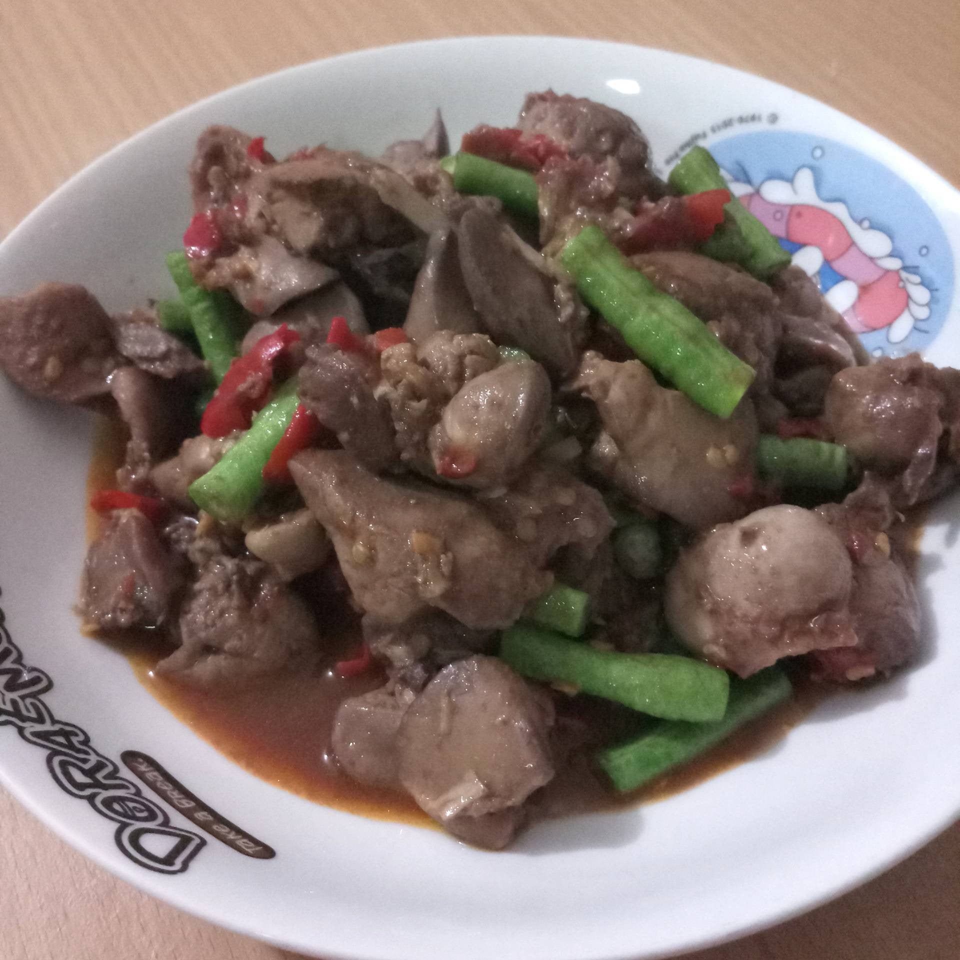 ผัดเครื่องในไก่