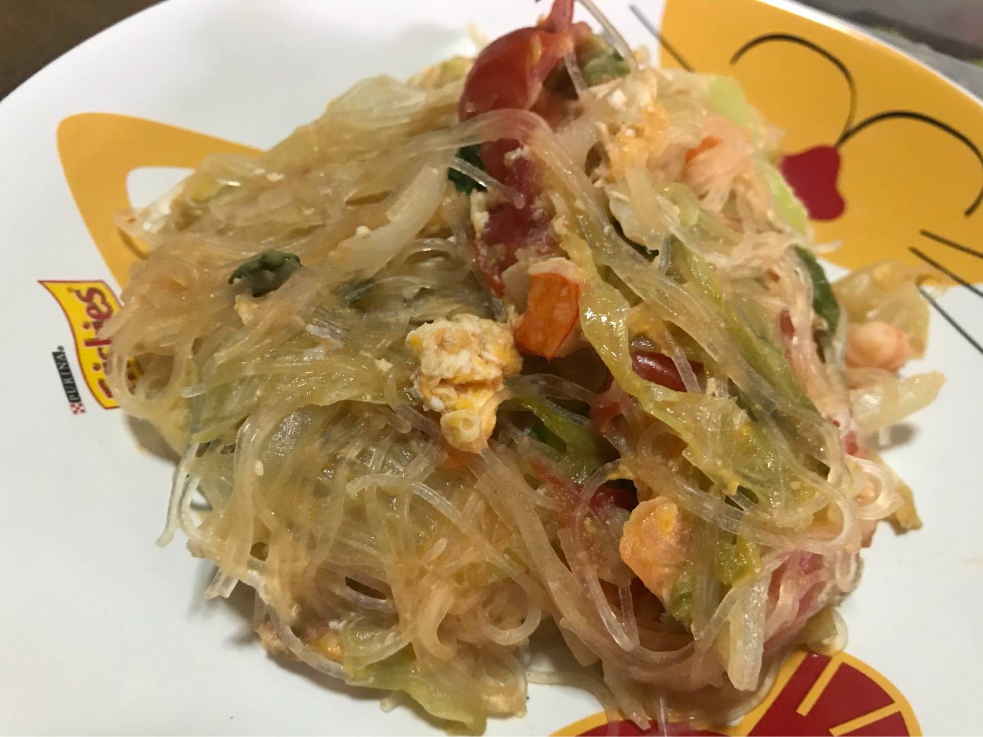 ผัดวุ้นเส้นผักรวม