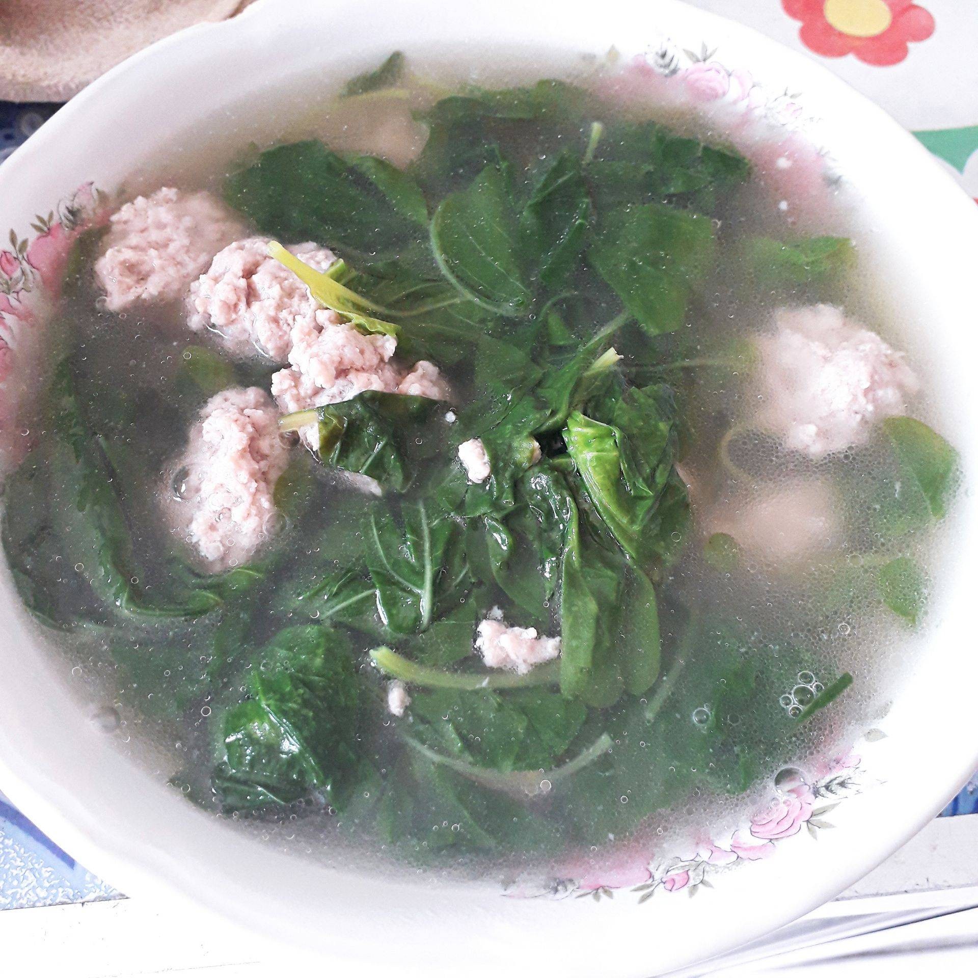 แกงจืดผักขมหมูสับ