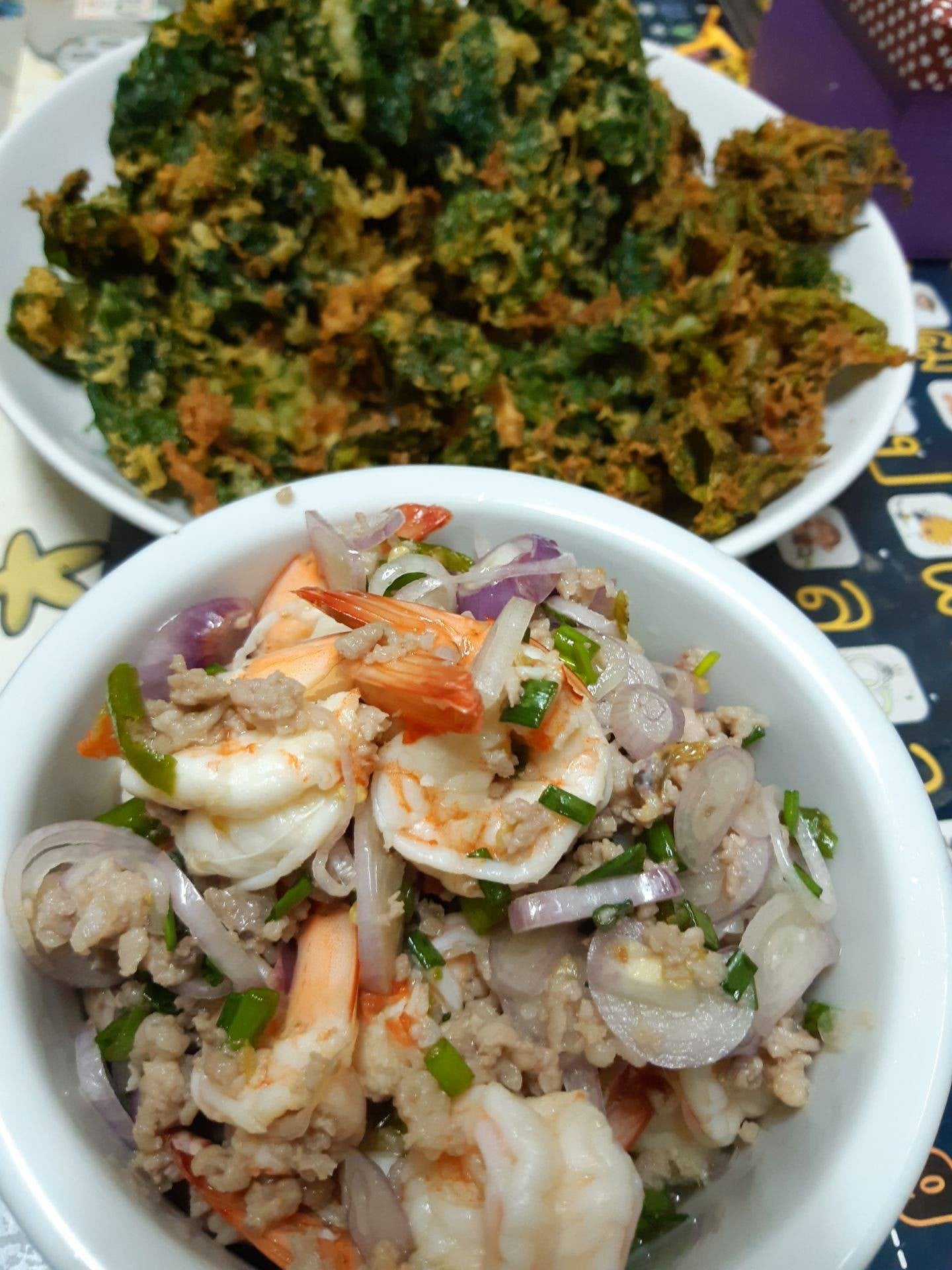 ยำผักหวานกรอบกุ้งสด