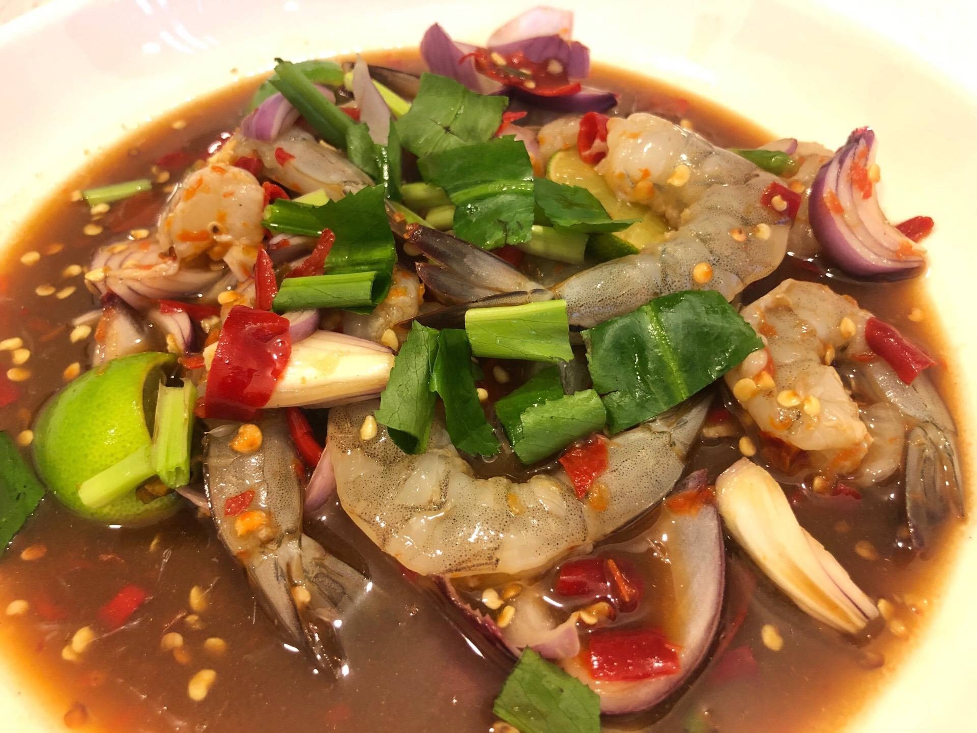 ยำกุ้งสด ปลาร้ายั่ว