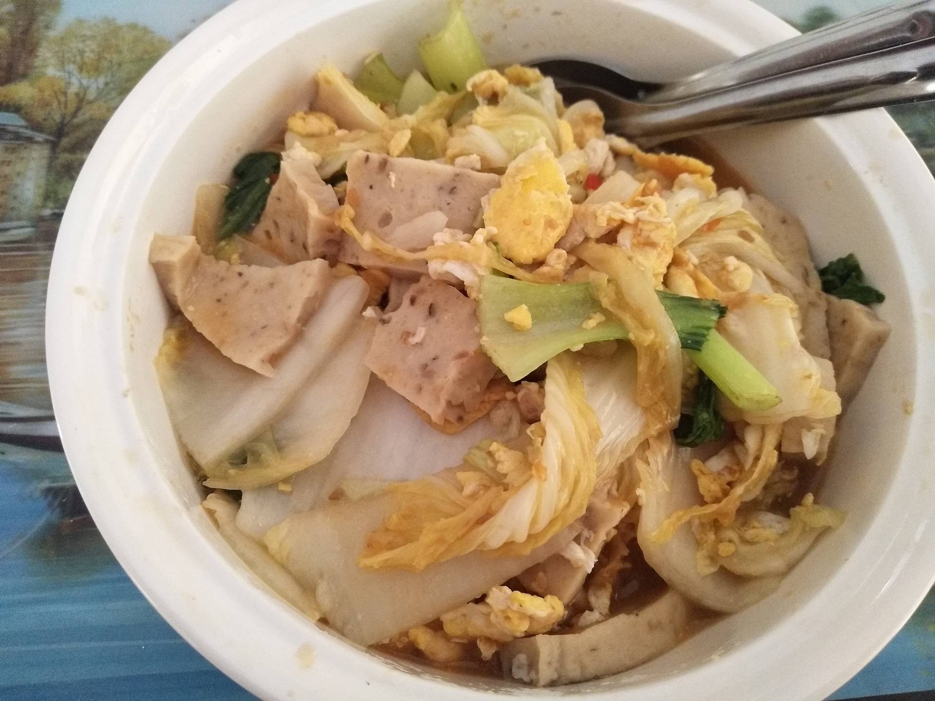 เกาเหลาสุกี้แห้งเต้าหู้เห็ดหอม